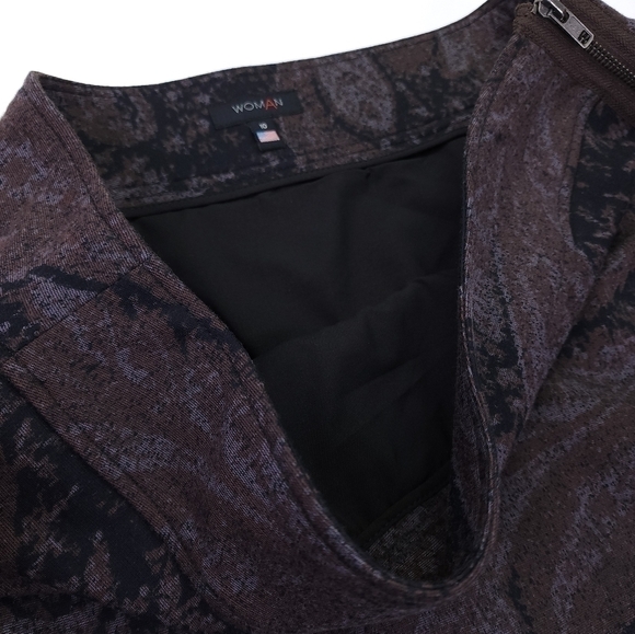 Woman Purple Brown Paisley Side Zip Skirt Sz 10 - Picture 7 of 7